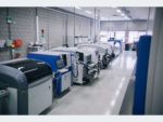 Fully automatic SMD production line with up to six line changes enable two-shift operation.